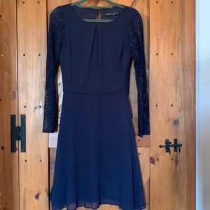 Navy blue Dorothy Perkins US 2 UK 6 dress lace sleeve